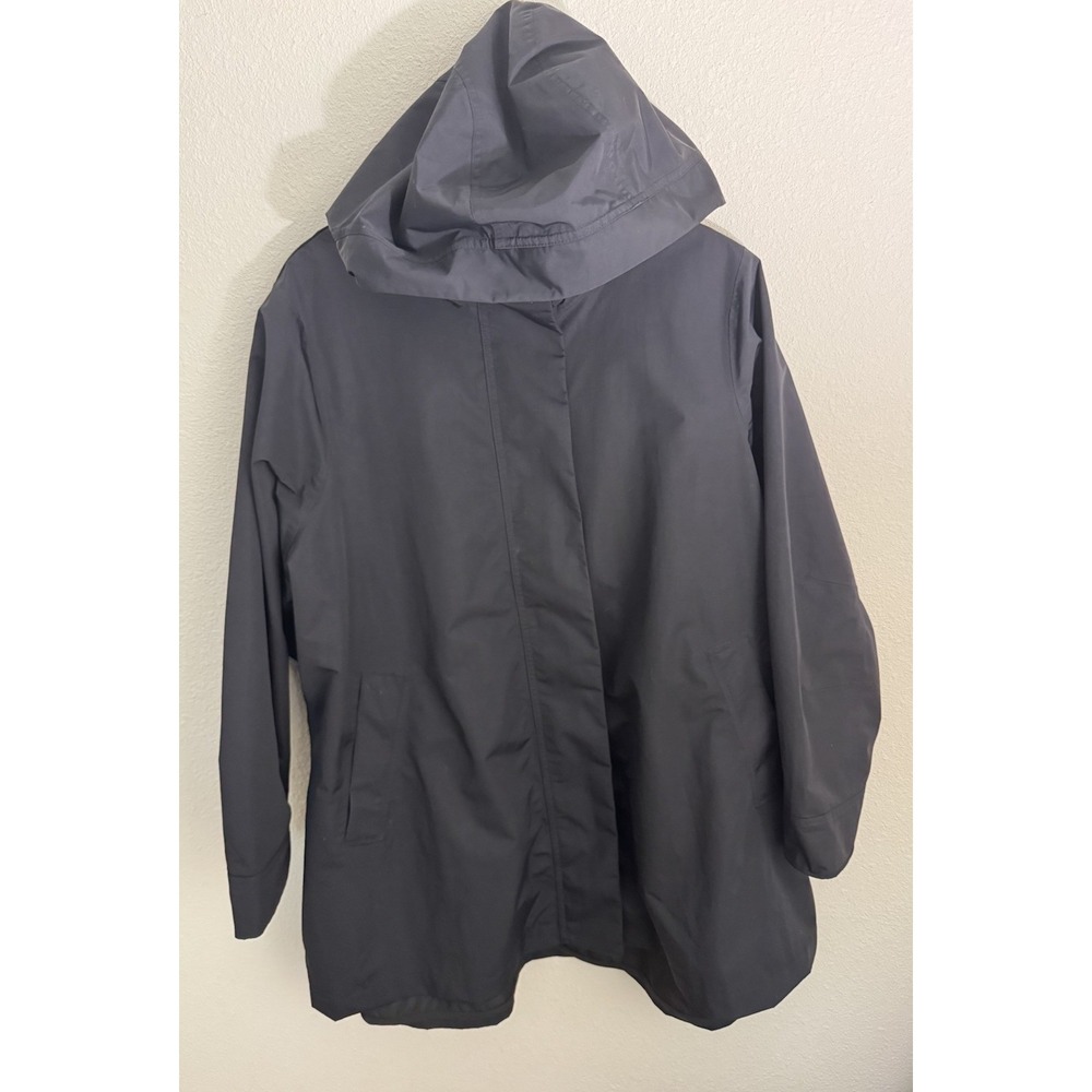 Athleta Women's 3X Forecast Rainout Jacket Hooded‎ Black Preppy Classy
